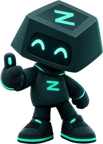 Zunito, la mascota de ZUNO, haciendo pulgar arriba